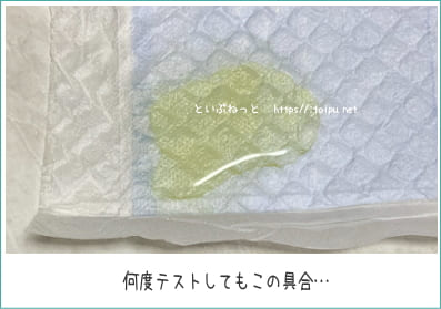 アイリスオーヤマ超吸収ペットシーツの吸水性検証画像