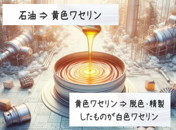 石油からワセリンを精製しているイメージ画像